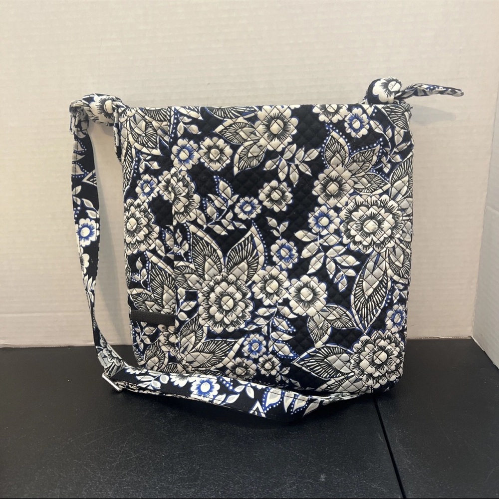 Vera Bradley Black and Blue Floral Crossbody Bag
